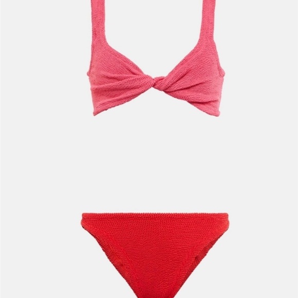 New Hunza g Juno twisted bikini set in hot pink/red one size - Picture 10 of 11
